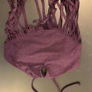 PURPLE BIKINI TOP WITH FRINGE